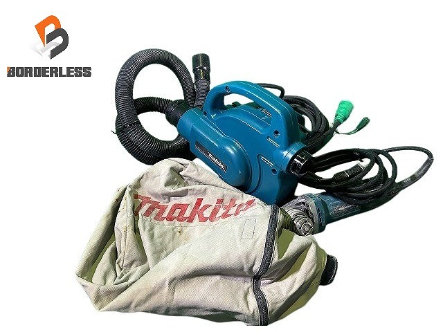 used セット makita マキタ 100V 小型集じん機 450 ディスクグラインダー GA4033 ホース 集塵袋 連動 掃除機 集じん機 101028