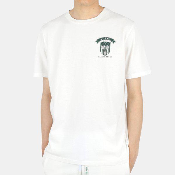 オートリー 22SS メンズ テニスクラブ バッジ ロゴ 半袖(ホワイト) TSTM A920