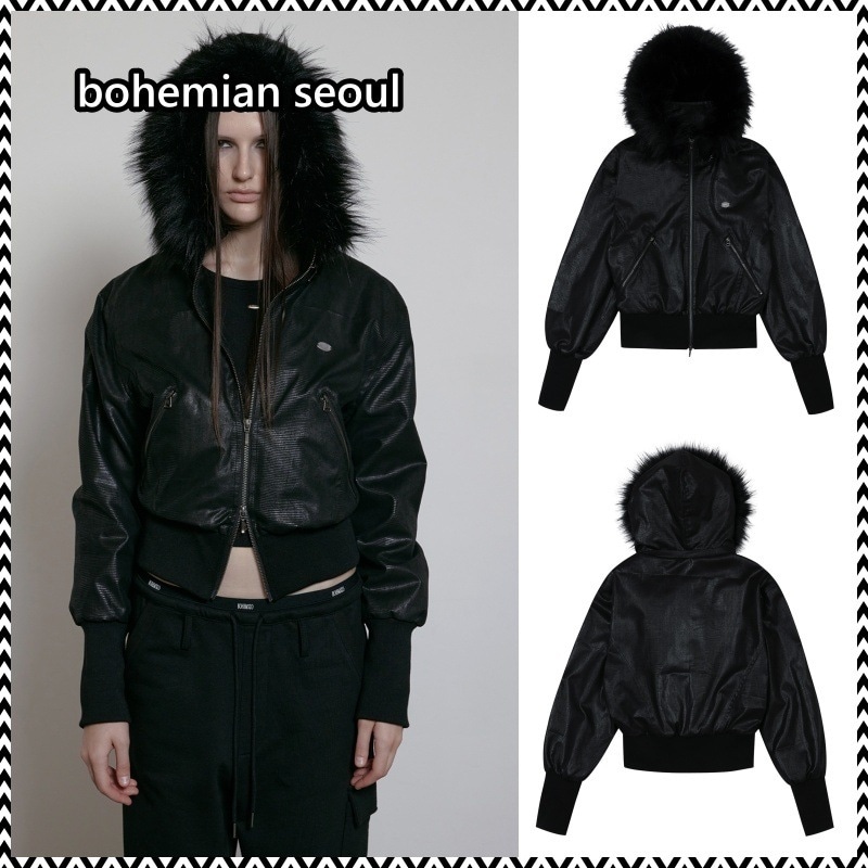 bohemian seoul PHYTON LEATHER FUR HOOD ZIP-UP 26,520円