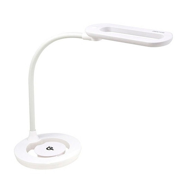 LEDデスクスタンド ワイヤレス急速Qi充電付 LUMXUX DK-R103WH ホワイト