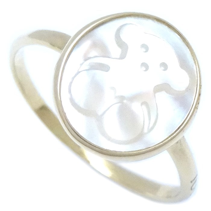 TOUS トウス リング 指輪 シェル 9.5号 K18YG イエローゴールド/292768【中古】