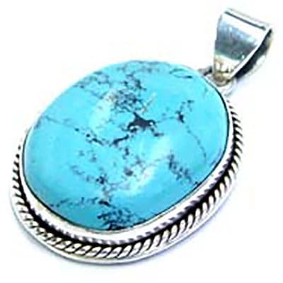 天然石 シルバー925 ターコイズペンダントトップ71 1点もの オーバル