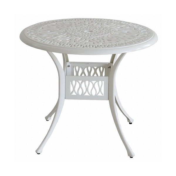 住まいスタイル アルミ製 ガーデンファニチャー トルペ ラウンドテーブル 単品 アイボリーホワイト ALT-RO90-WHT メーカー直送