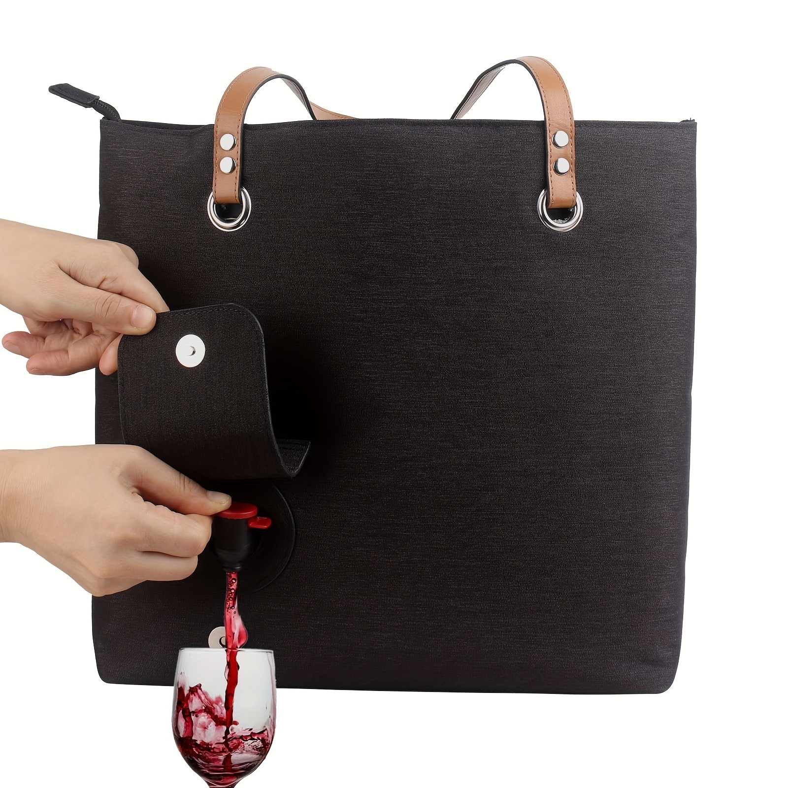 ポータブルワインディスペンシングトートビーチ旅行ピクニックキャンプに最適なフェード耐性トートショルダーバッグワイン愛好家へのギフト