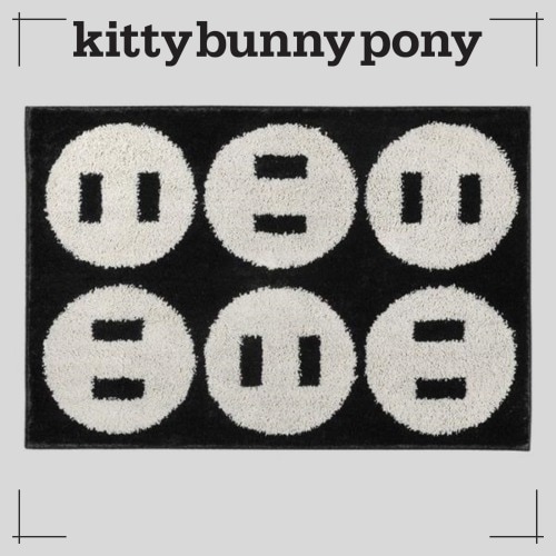 kittybunnypony公式 フロアマット ボタンアップ Black (50X70cm)