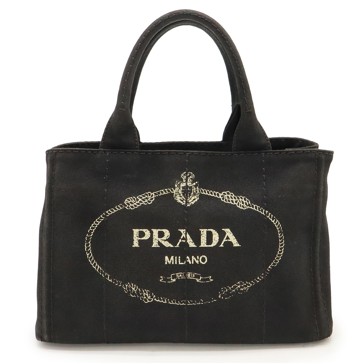 CANAPA カナパ トートバッグ ハンドバッグ キャンバス NERO 黒 ブラック ゴールド金具 ショルダーストラップ欠品 1BG43