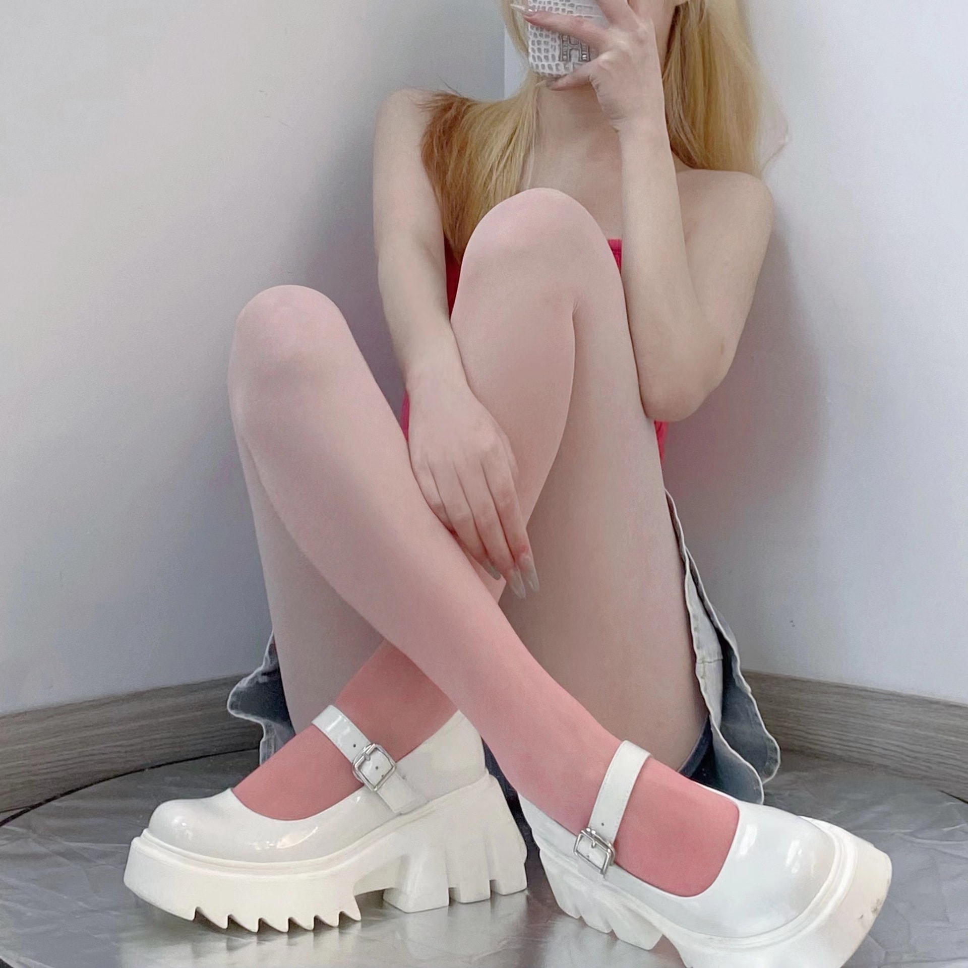 【1つ買うと10つ無料】純粋な夏のウルトラ薄い勾配ストッキングパンストキャンディーカラー女性のためのスリムで美しい脚のベースソックス