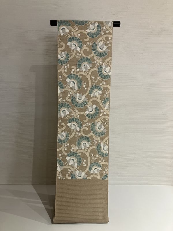 【名古屋帯】大唐草 絽ちりめん 九寸 名古屋帯 大唐草 絽ちりめん 九寸 [nagoya0029]