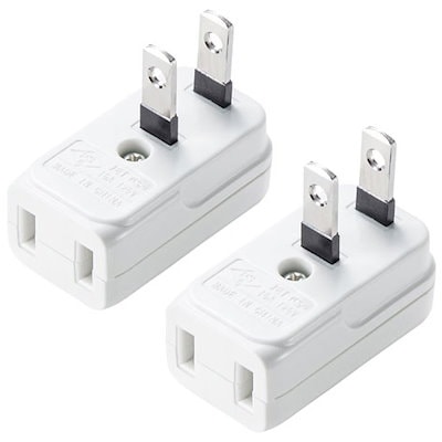 他サイト： サンワサプライ TAP-B55 コンセント用アダプタ 1個口（横型・2個入り） TAPB55の商品画像