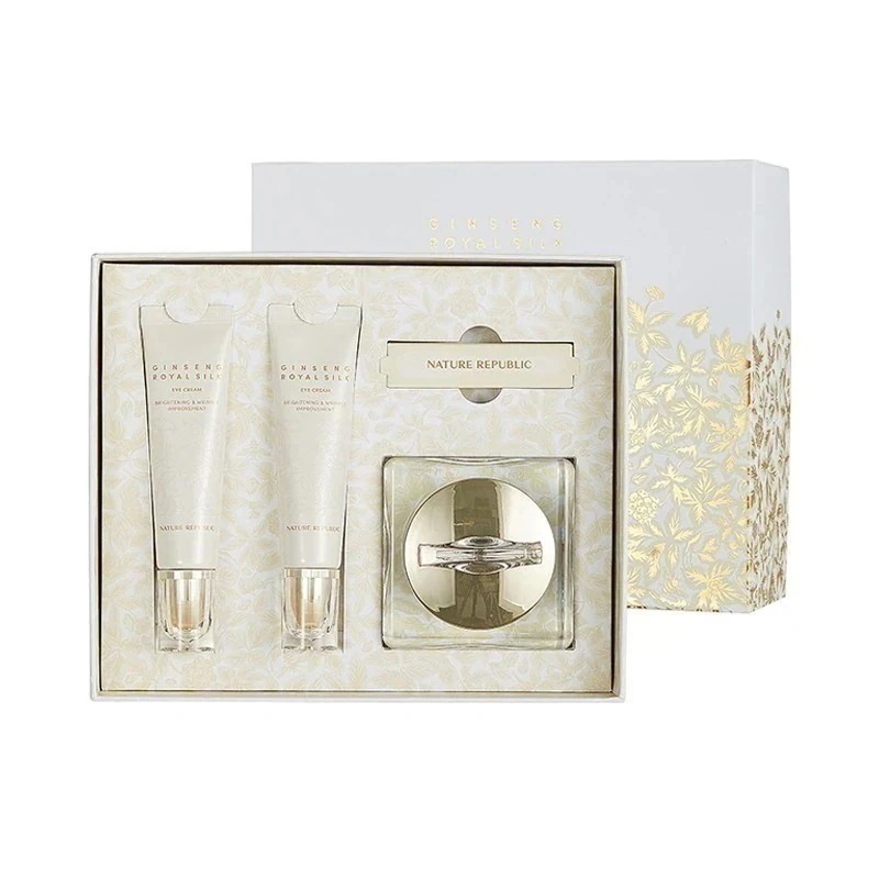 ジンセン ロイヤル シルク アイクリーム 30ml,2ea+ウォータリークリーム 60g アイクリーム 目元たるみ しわ スキンケアセット ギフト 韓国