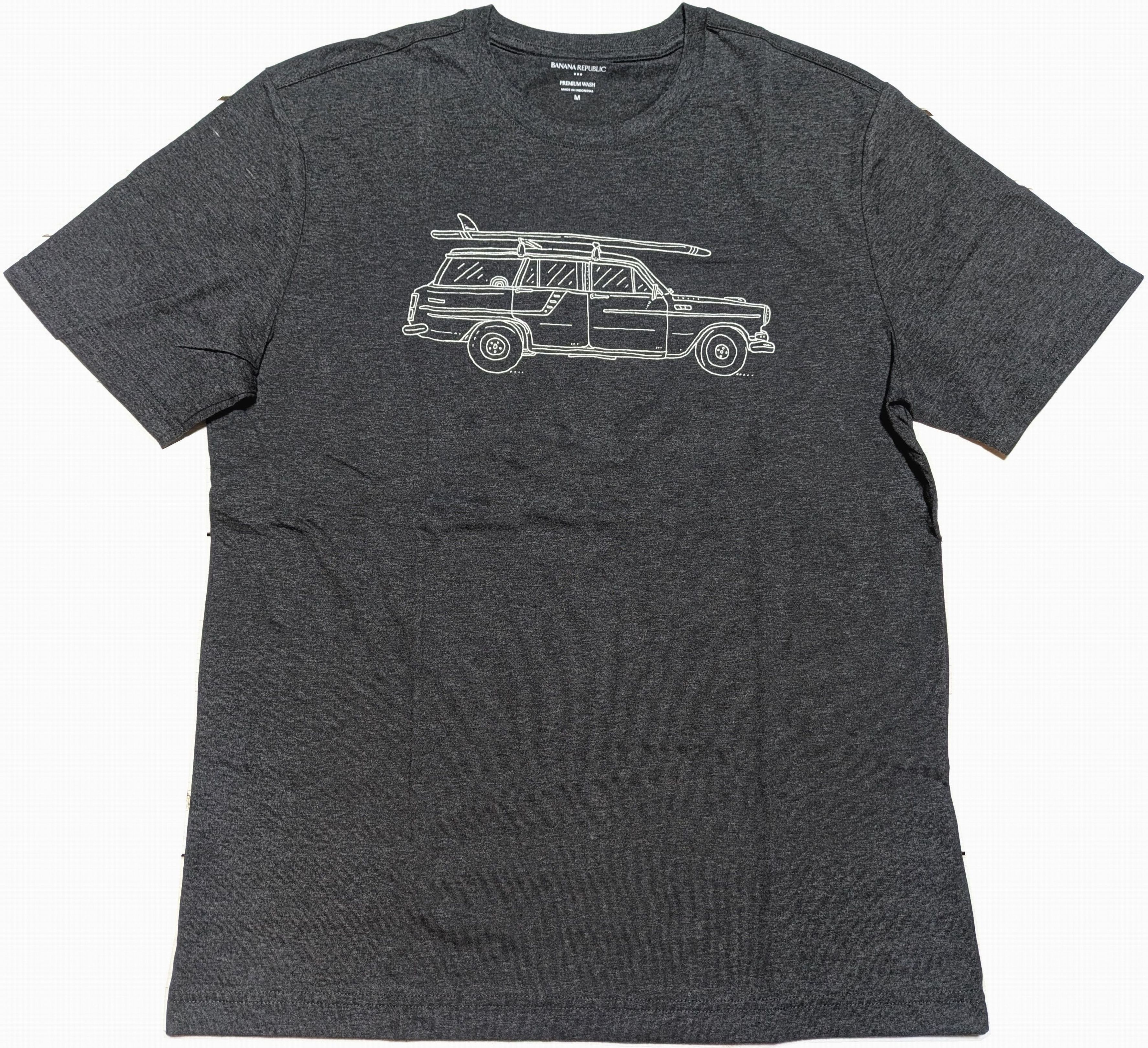 半袖 プリント Tシャツ チャコールグレー メンズ BANANA REPUBLIC 090