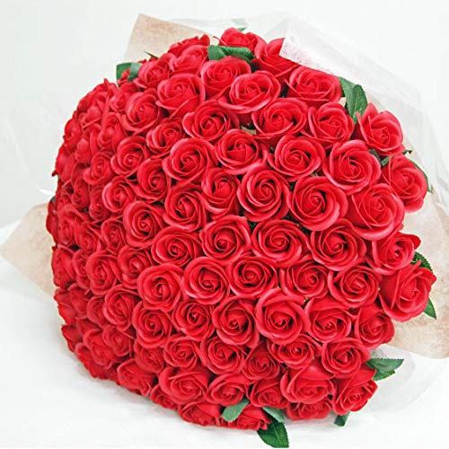 お好きな本数 ソープフラワー花束 レッド(k) 60本 ブーケ 赤いバラの花束 誕生日 還暦 60歳 記念日 お祝い シャボンフラワー 造花 バレンタイン ホワイトデー