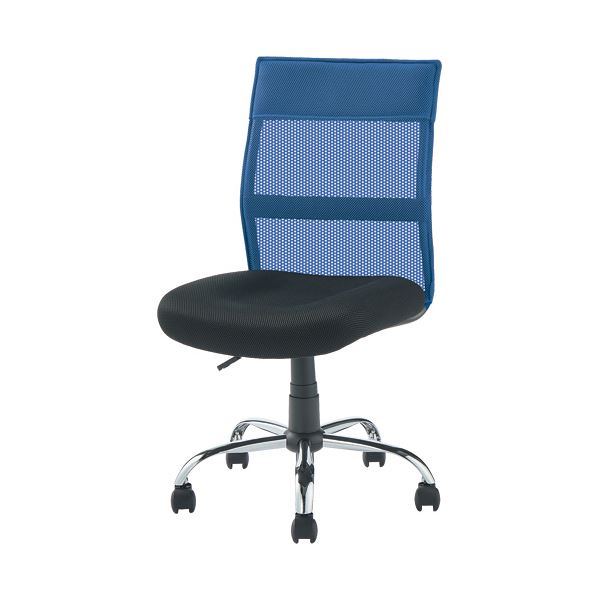 YAMAZEN ミドルバック 爽快メッシュチェア 肘なし ブルー EMG-778M（BL） 1脚組立品