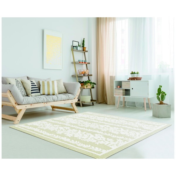 アスワン CA662105 『ファブリーズラグ』 フローナ アイボリー 約130x190cm メーカー直送