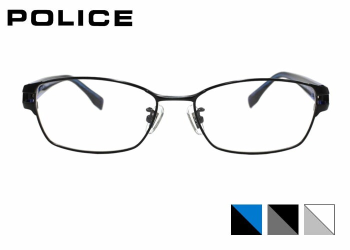 ポリス POLICE vplu96j フルリム スクエア チタン アセテート メンズ レディース めがね メガネ 眼鏡 55サイズ