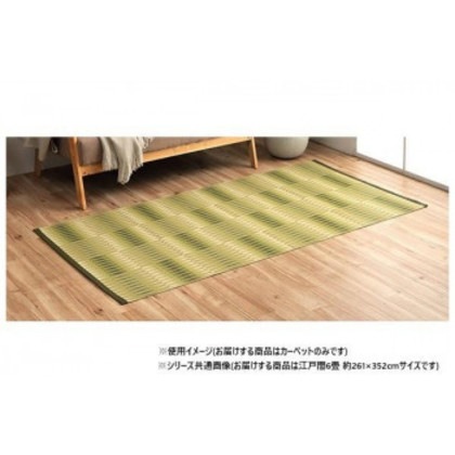 日本製 洗えるカーペット グリーン 江戸間6畳 約261×352cm 1090580121202