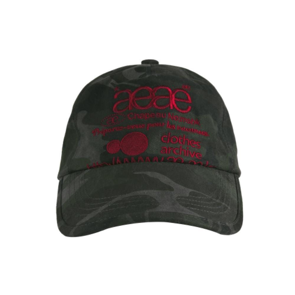AEAE WEB LOGO CAMO 5 PANNEL CAP BLACK A233UAA05BK
