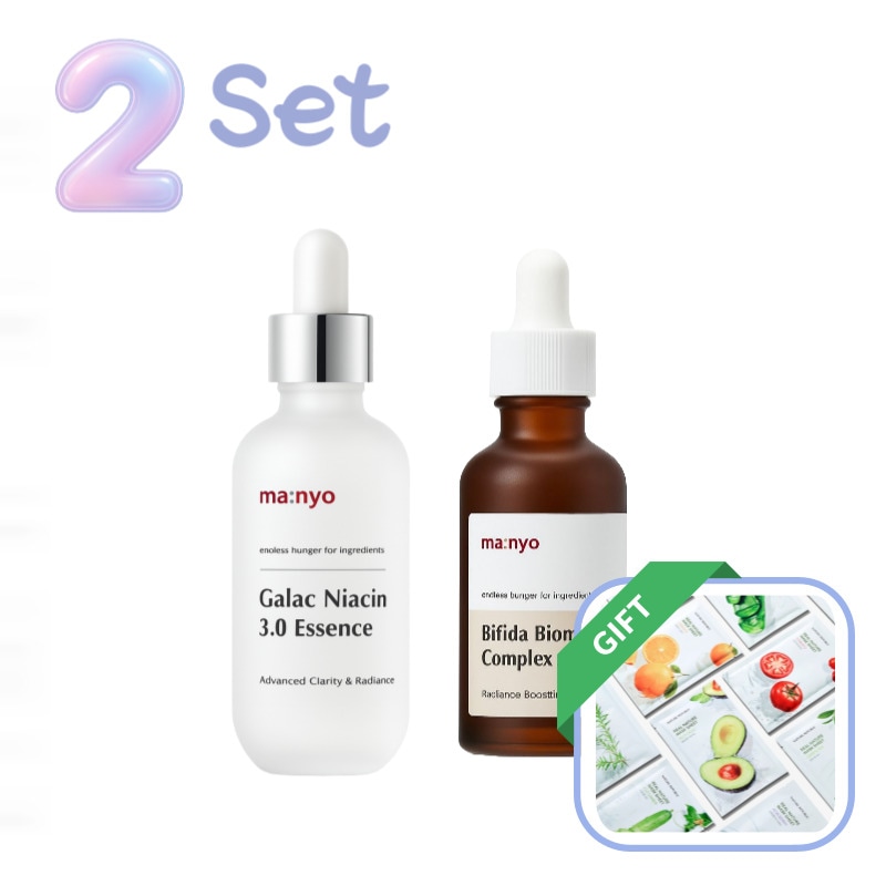 【セット】ガラクトナイアシン3.0エッセンス60ml＋ビフィダバイオームコンプレックスアンプル50ml 保湿.肌キメ.うるおい.低刺激.毛穴ケア.ツヤ肌.人気美容液.韓国スキンケア.Qoo10限定