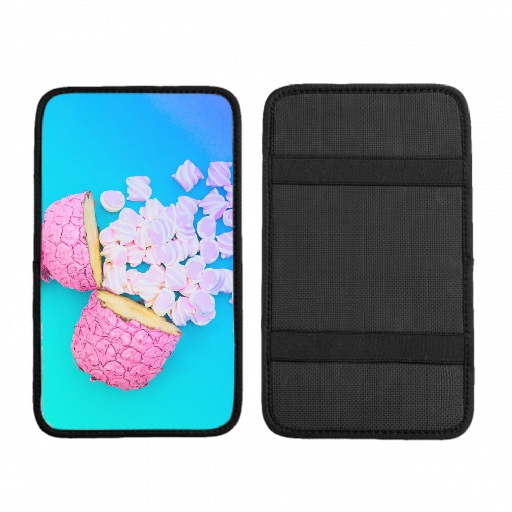 車の手すりボックスクッション ツーペイント-ピンク-カラー-ハーフ-パイナップル-ブルー ほこりや傷から耐久性と通気性