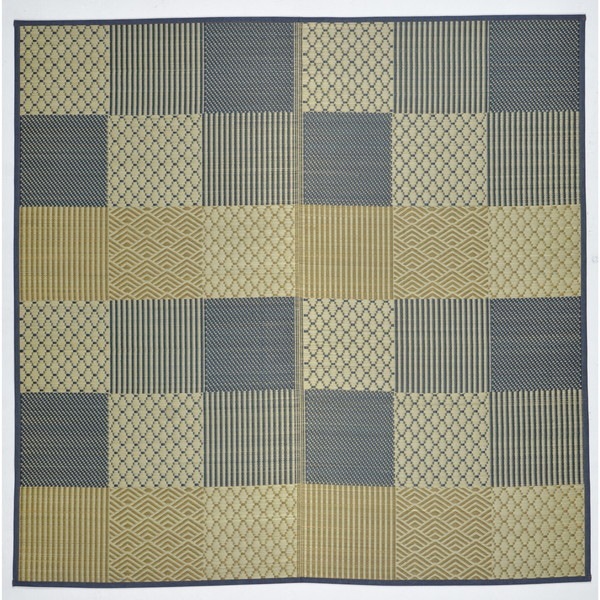 81956502 和モダンなデザインに織り上げたい草ラグ 穂まれ 176×230 ブラック メーカー直送