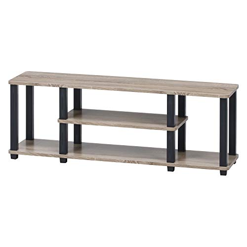 不二貿易 テレビ台 TVラック 49型対応 幅111.5×奥行29.5×高さ40.8cm ナチュラル ブラック 軽量 工具不要 組立商品 ロータイプ フィット 99913