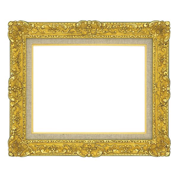 油絵額縁／油彩額縁 (F10 ゴールド) 総柄彫り 黄袋 吊金具付き