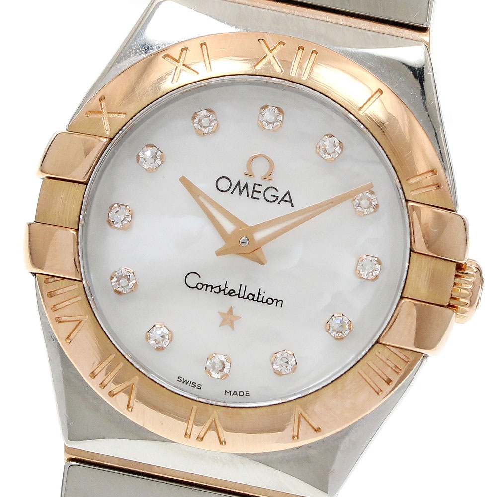 オメガ OMEGA 123.20.24.60.55.001 コンステレーション ブラッシュ 12Pダイヤ クォーツ レディース _950685【中古】