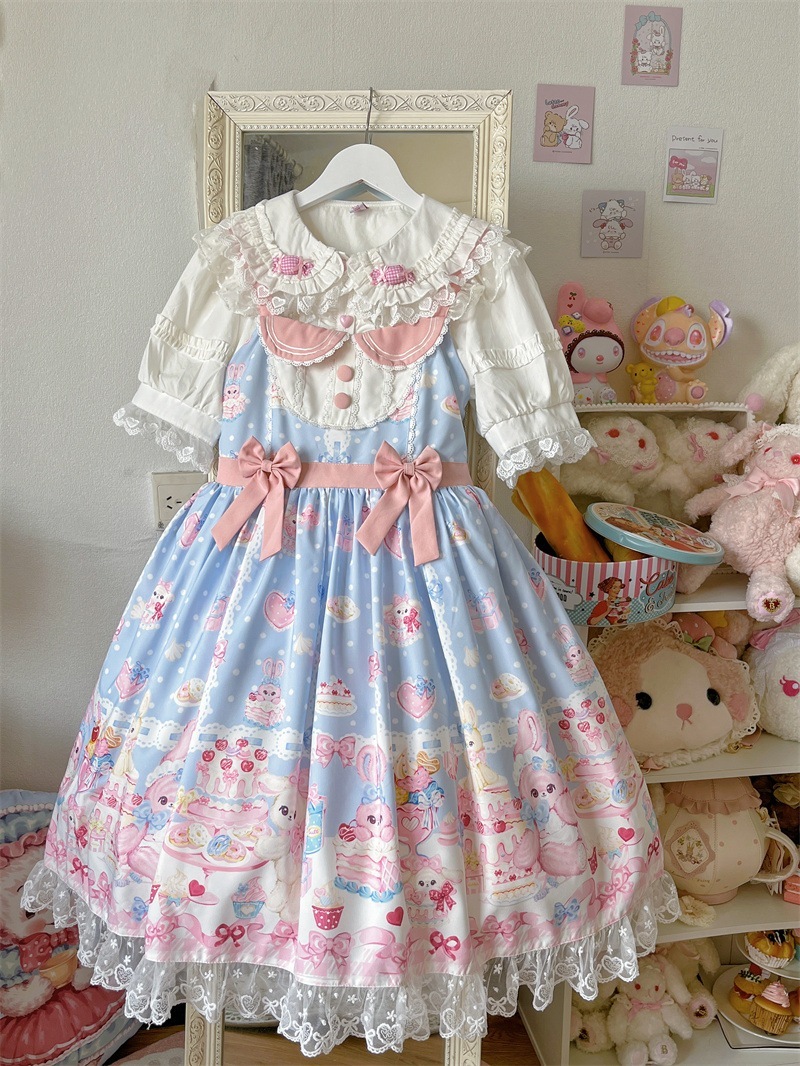うさぎスイーツの宴のキャミソールワンピース ロリータワンピース