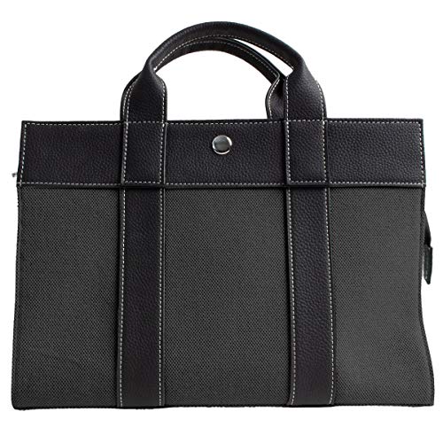 [] 小さめ ミニトートバッグ キャンバス 牛革 レザー ファスナー 軽量 無地 帆布 メンズ レディース ブラック