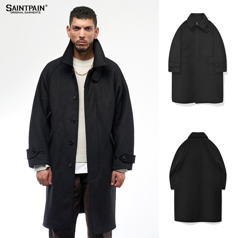 SP WOOL BALMACAN COAT-BLACK