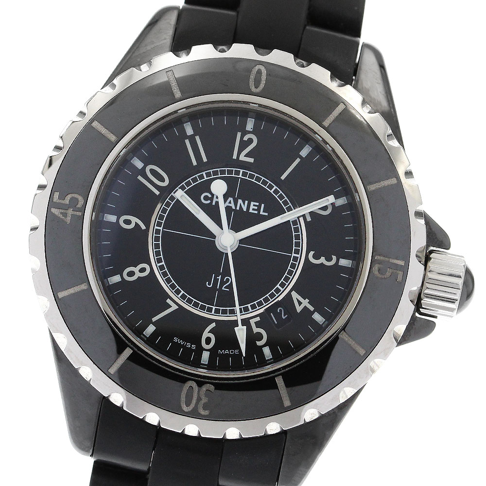 シャネル CHANEL H0681 J12 黒セラミック デイト クォーツ レディース _902424【中古】