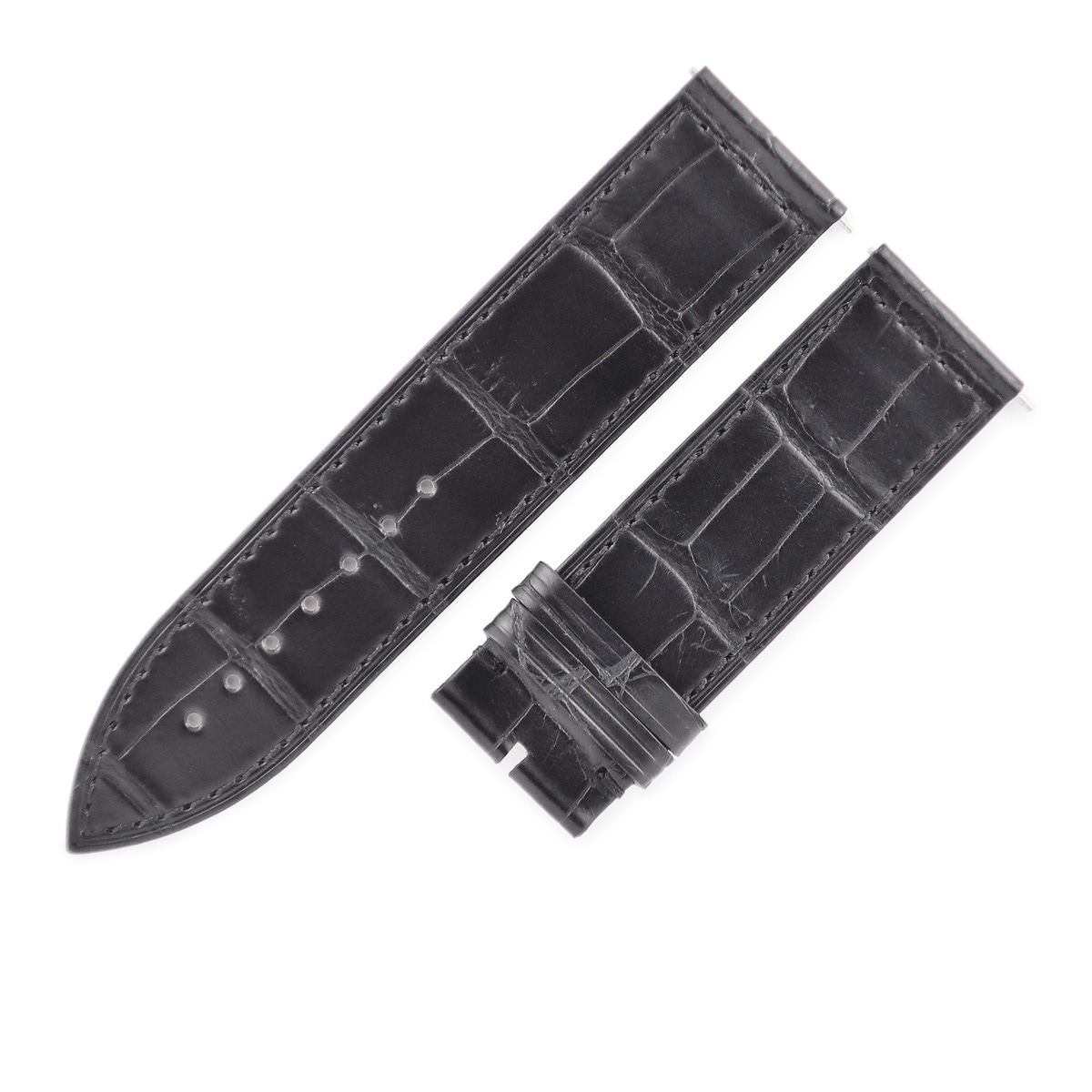 ロングアイランド 1000用 クロコバンド メンズ 新品未使用 純正 替え ベルト マット 22mm ブラック 黒