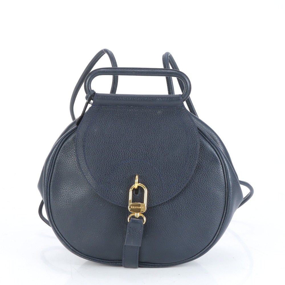 極美品 レザー 2WAY リュックサック リュック バックパック ショルダー バッグ ネイビー 紺 レディース RUE CO4-4 中古