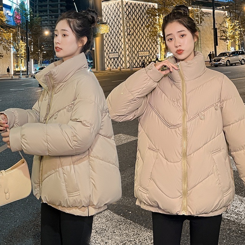 超人気中綿ジャケット中綿コート体型カバー立ち襟秋冬アウター防寒暖かいダウンジャケットレディース着痩せ可愛い