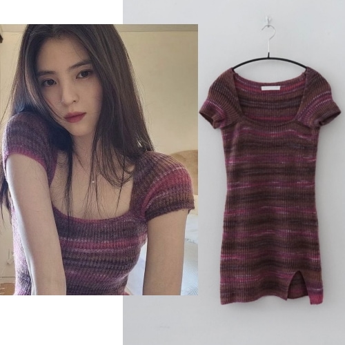 [ハンソヒ/チョンジョンソ着用] 韓国芸能人が着用 アフターマンデー デザート ミックスド ワンピース