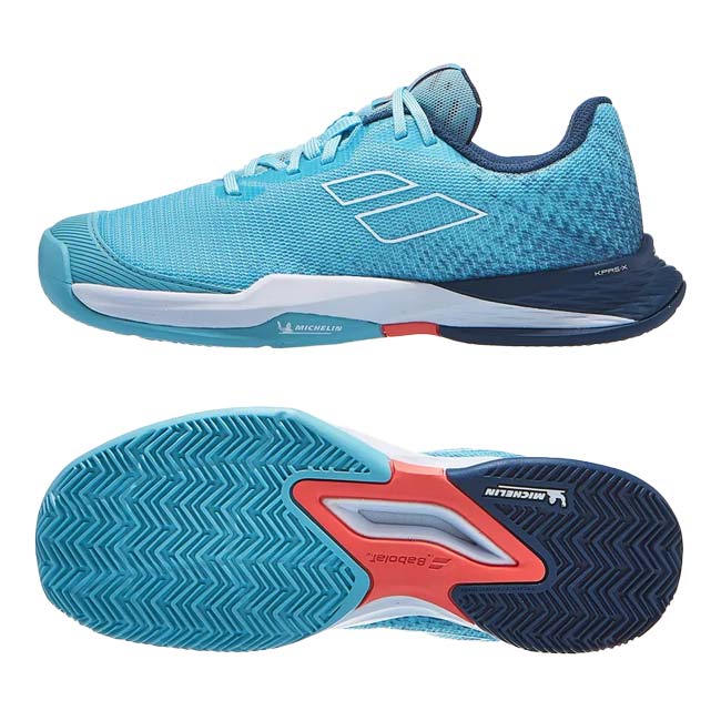 在庫処分特価 バボラ(Babolat) ジュニア(ボーイズ) JET MACH 3 ジェットマッハ3 CLAY クレーコート用テニスシューズ 33S23730-4105 エンジェルブルー(23y9m)