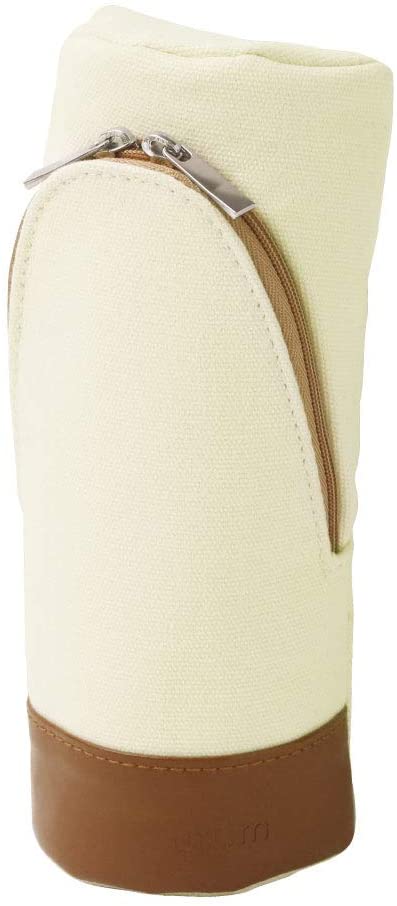 （まとめ買い）ユートリム スマ/スタ キャンバス地 立つペンケース アイボリー UT-4037-I [x3]