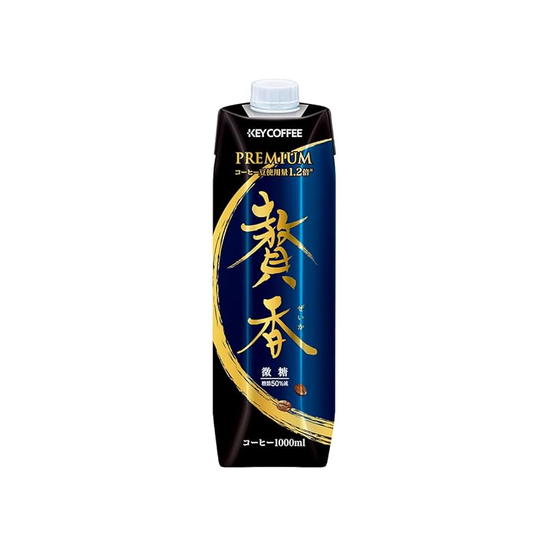 即納：[冷蔵]キーコーヒー まろやか仕立て 贅香 微糖 1,000ml×6本