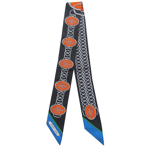 エルメス スカーフ ツイリー シルク ブラック×コバルト×ヴァーミリオン 【LIFT PROFILE/リフト プロフィール】 【箱】【中古】