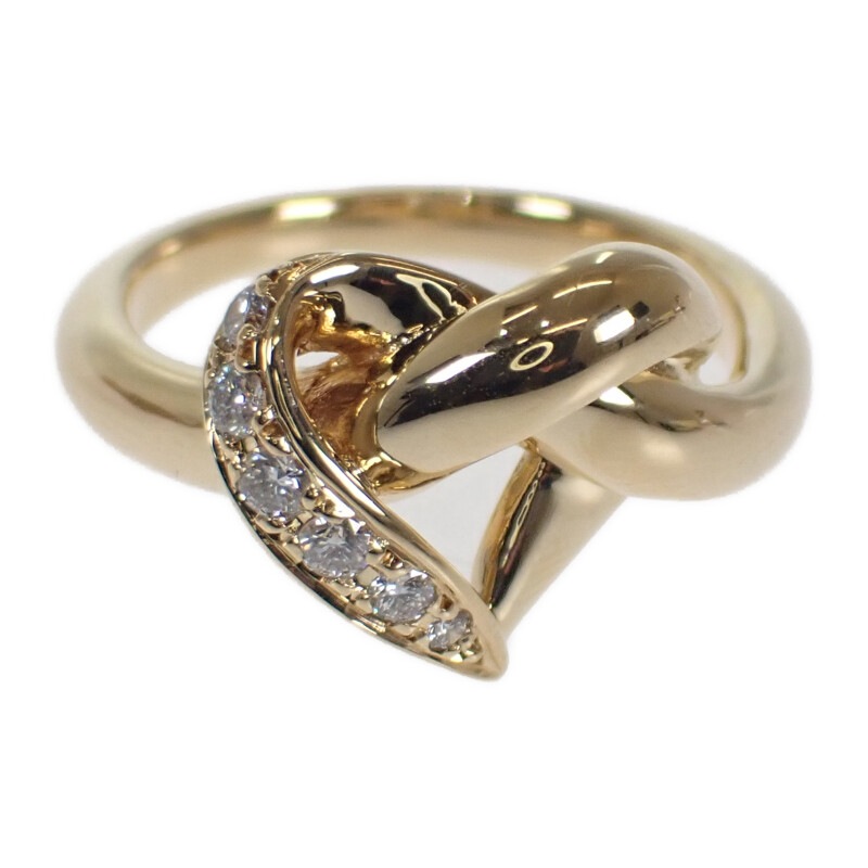 【MIKIMOTO】ハートモチーフ リング K18イエローゴールド 9号 ダイヤモンド 135,860円
