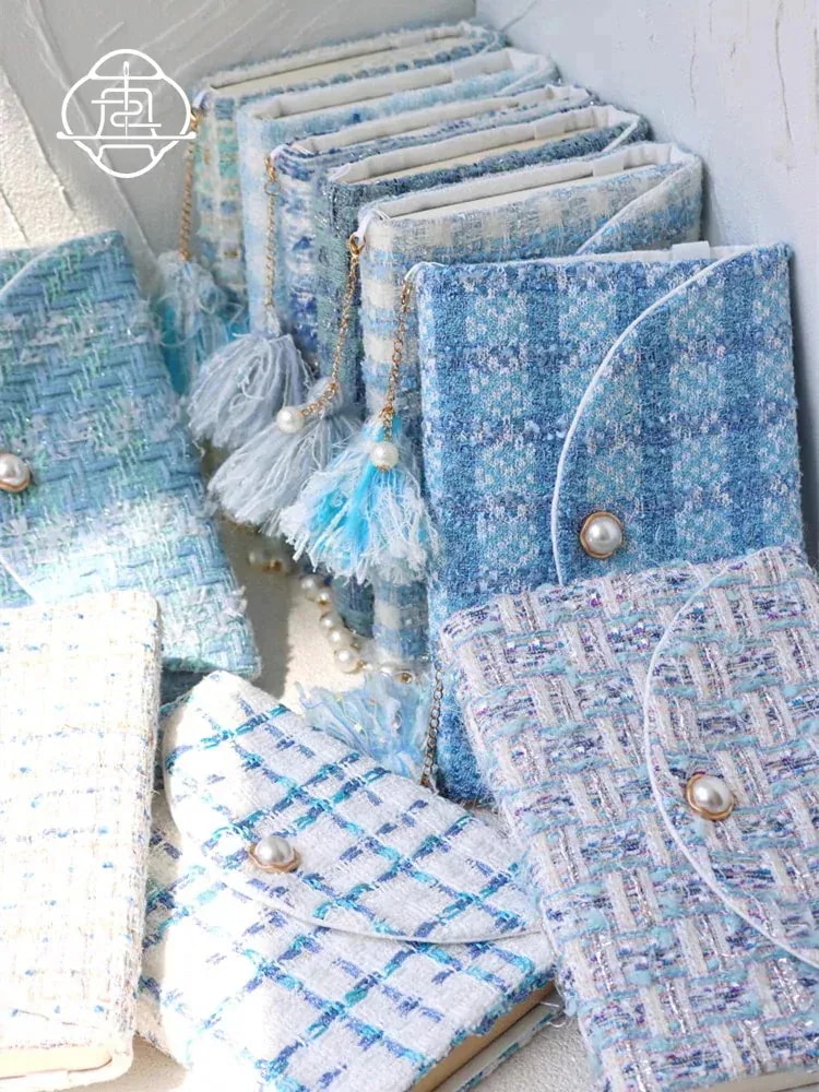 【1つ買うと10個もらえる】ブックカバー 手帳カバー ブルー A5 A6 B6 A7 ルーズリーフ 文庫 しおり付き り 生地布カバー 可愛い ノートカバー 誕生日 入学祝 母の日 プレゼン ギフト