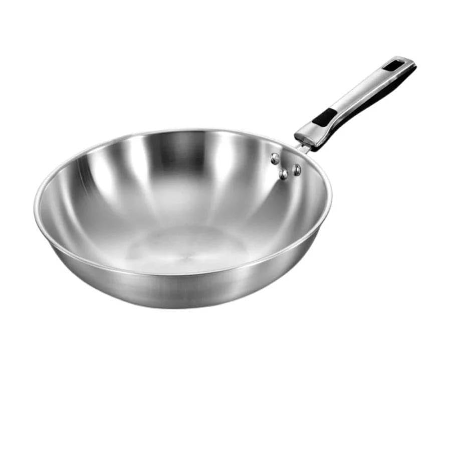 【急速出荷!】（買い占め中）中華鍋 フライパン 32cm ヒュームフリー 焦げ付き防止パン 中華鍋 304 ステンレス鋼 フライパン ガラスカバー付き 家庭用 コーティングなし 中華鍋 ガス対応 調鍋