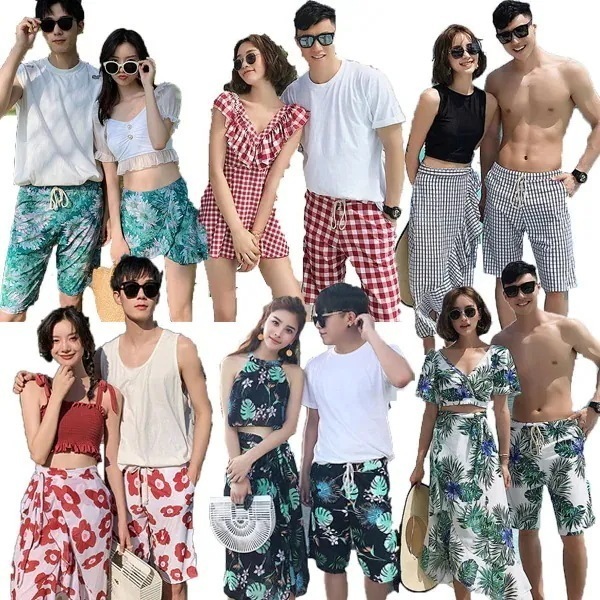 【3個セット】ペアルック 水着 カップル水着 レディース ワンピースお揃い ペア水着 みずぎ男女 mizugi メ2374