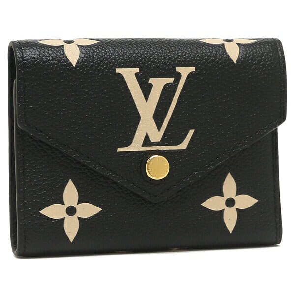 三つ折り財布 ポルトフォイユ ヴィクトリーヌ ミニ財布 ブラック ベージュ レディース LOUIS VUITTON M80968