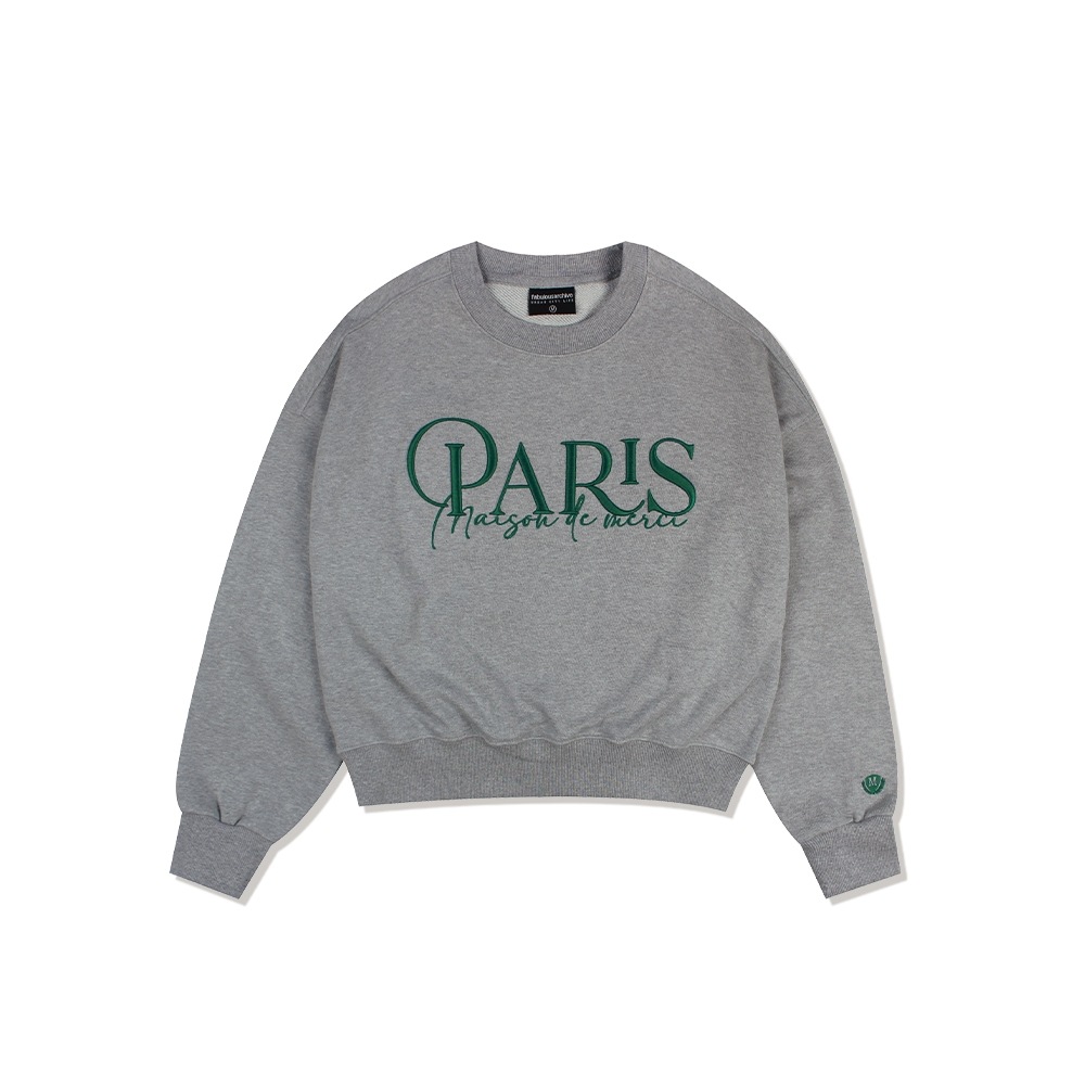 ファビュラスアーカイブ女性用クロップエンボスロゴスウェットシャツメランジグレー (FCC1TS381W)