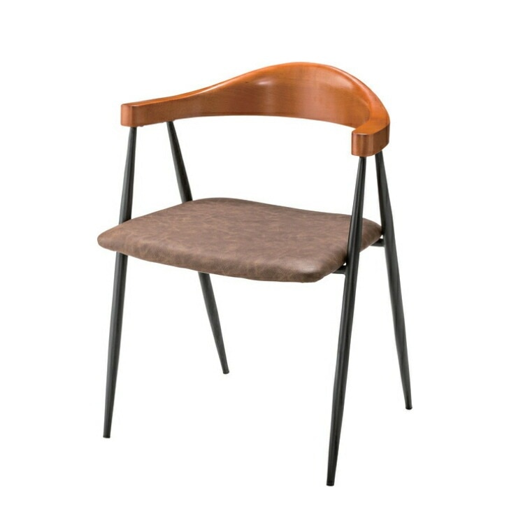 アームチェア 椅子 天然木 ピーチ ソフトレザー パーソナルチェア ダイニング 店舗 TEC-63