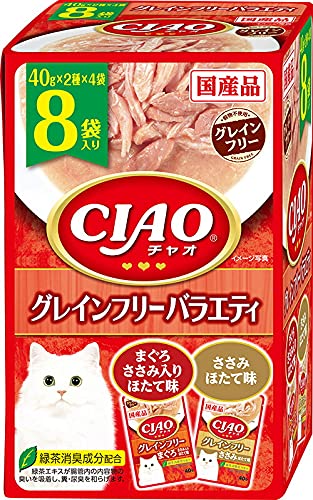 （まとめ買い）いなばペットフード CIAO チャオ パウチ グレインフリーバラエティ 40g×8袋 猫用フード 【×6】