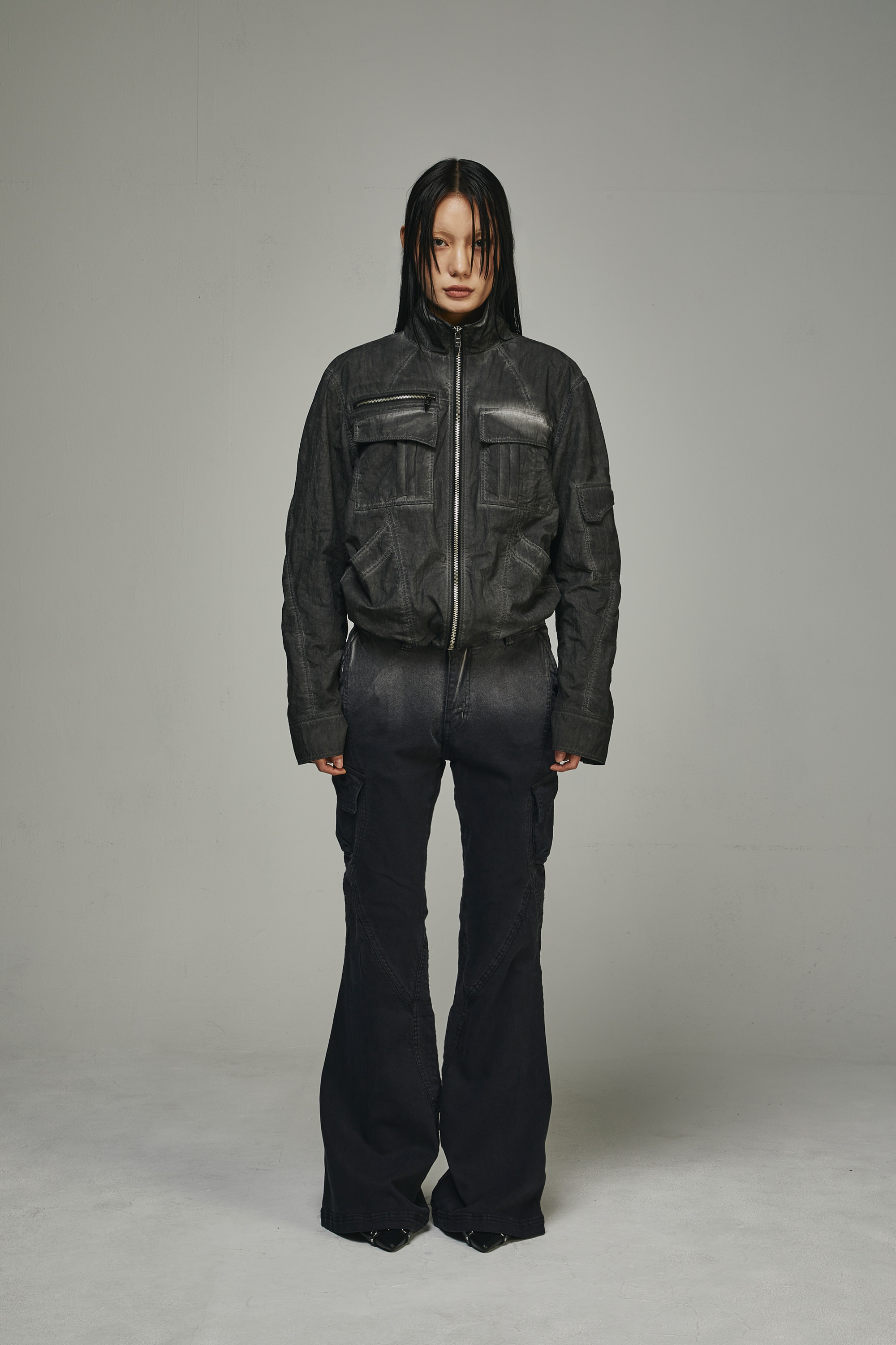 【BLR】 CURVED MULTI CARGO WORK PANTS