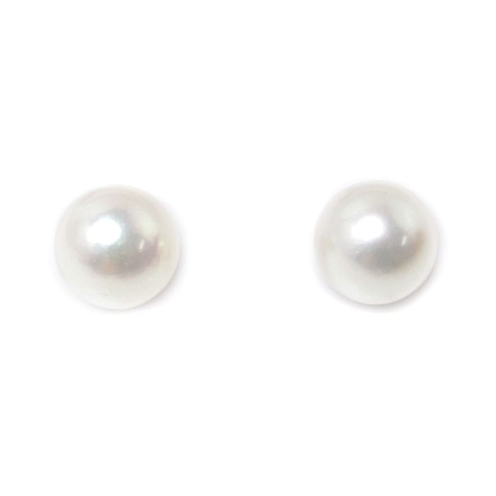 K14WG ホワイトゴールド ピアス パール約7.4mm/ 1.3g レディース 中古