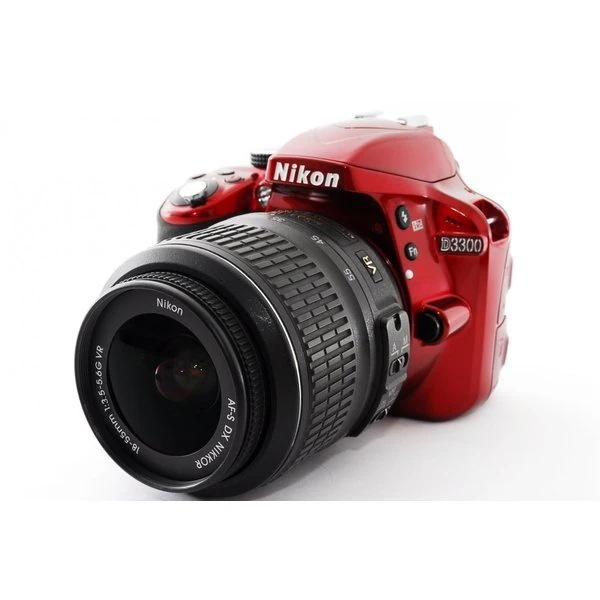 【中古】ニコン Nikon D3300 レンズセット レッド 美品 高画質 SDカード付き
